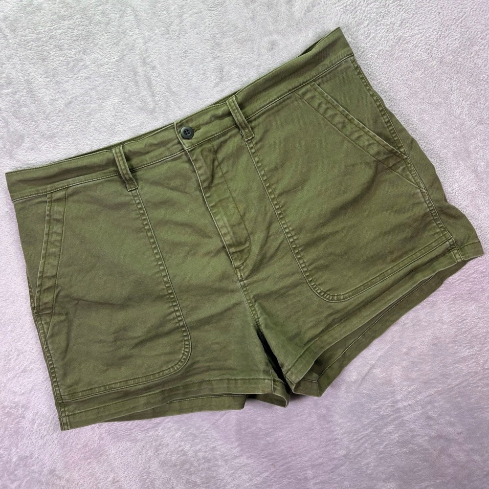 Madewell Women Shorts Sz 33 Olive Green High Rise Utility Camp MC911